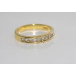 18ct yellow gold, diamond eternity band weight: approx 2.9 grams, size: K-L/5