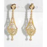 18ct yellow gold and diamond earrings 72 diamonds TDW=0.61ct, weight: approx 5.5 grams