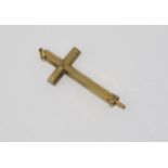 Victorian 9ct gold propelling pencil in the form of a cross, weight: approx 3.95 grams
