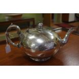 Victorian sterling silver teapot inscribed: 'Presented by His Royal Highness the Prince of Wales