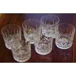 Six Waterford crystal Lismore whisky tumblers