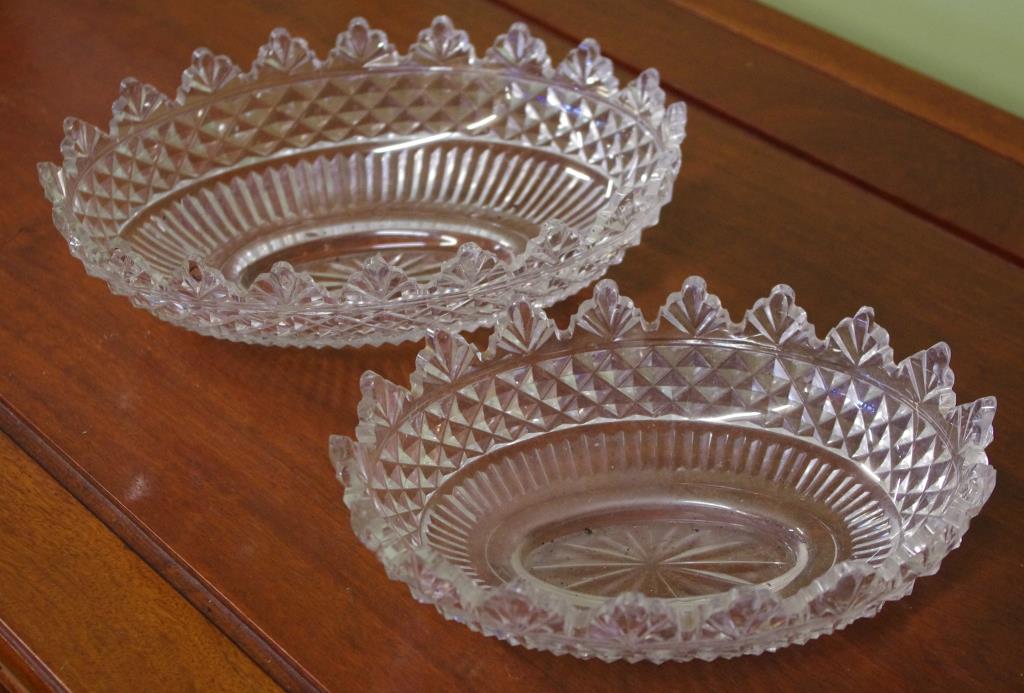 Two good Georgian cut crystal oval bowls W25cm approx (widest) - Image 2 of 3
