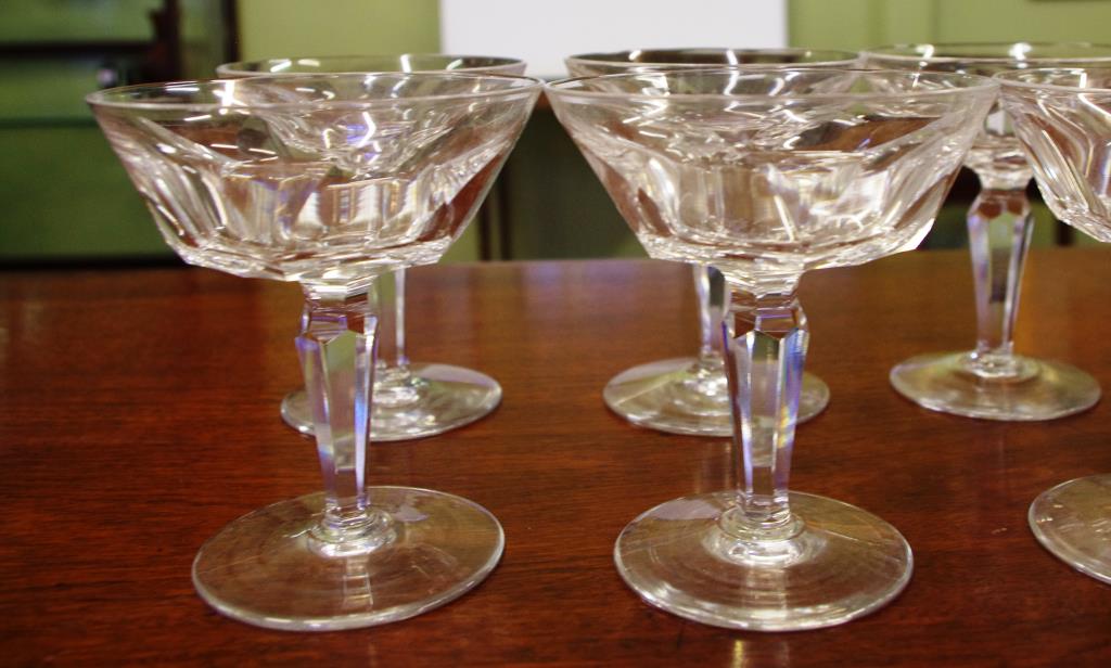 Eight Waterford champagne crystal glasses Kathleen pattern, 12cm high approx - Image 3 of 3