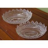 Two good Georgian cut crystal oval bowls W25cm approx (widest)