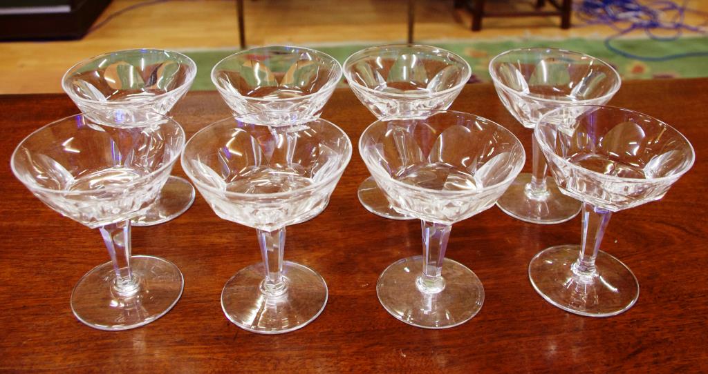Eight Waterford champagne crystal glasses Kathleen pattern, 12cm high approx - Image 2 of 3