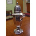 Walker & Hall sterling silver shaker hallmarked Sheffield 1934, 183g approx., 19cm high approx.