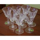 Eight Waterford crystal sherry glasses Sheila pattern, H11cm approx