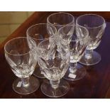 Six Waterford crystal "Kathleen" claret glasses