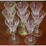 Eight Waterford crystal port glasses Sheila pattern, H10cm approx