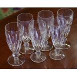 Six Waterford crystal "Kathleen" champagne glasses