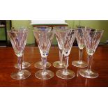 Eight Waterford sherry crystal glasses Sheila pattern, 14cm high approx