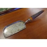 Antique horn & silver plated crumb scoop