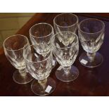 Six Waterford crystal "Kathleen"white wine glasses