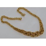 Italian 14ct gold necklace with interlocking links in a 3 dimensional style, weight: approx 54.5