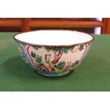 Chinese enamel bowl with panelled scenes, 15cm diameter approx.