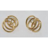 Large 14ct yellow gold loop earrings with post and clip fittings, weight: approx 9.5 grams, size: