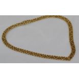 Italian 14ct gold necklace with textured finish weight: approx 50 grams, size: approx 42cm