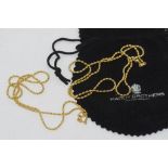 Two 18ct yellow gold ball chains longer chain Hardy Bros, size: approx 50cm length,shorter