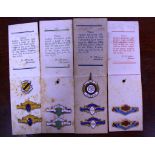 Four cards of vintage ladies badges/medals