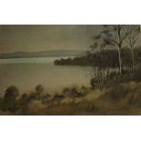 Richard Bacon (1931-), Derwent River watercolour, signed and dated '85 lower right, 32cm x 49cm