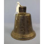 19th century cast iron bell 15cm diameter, 15cm high approx
