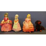 Three Royal Doulton lady figurines to include 'Bo Peep' HN 1811, 'Tootles' HN 1680, 'Rose' HN