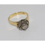 Vintage 18ct yellow gold & platinum diamond ring weight: approx 4.77 grams, size: N/6-7