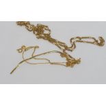 Broken 9ct gold necklace with other 9ct fragment total weight: approx 5 grams, together with and