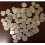 Quantity of Australian pre-decimal silver coins predominately Florins & Shillings, 790g approx.