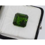 Unset emerald cut moldavite (approx 38ct)