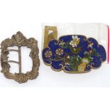 Nurses silver buckle and a cloisonne buckle