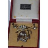 Boxed Simpson sterling silver brooch with unmarked but matching earrings
