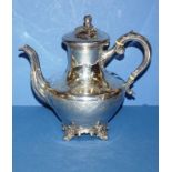 Victorian sterling silver coffee pot hallmarked London 1861, H25cm approx, 824grams approx