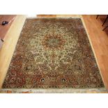 Vintage Middle Eastern woollen rug with red and cream tones, 258 x 201cm aprrox