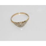 Vintage 18ct and platinum diamond ring weight: approx 1.56, size: O/7