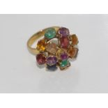 8ct yellow gold, gemset ring weight: approx 5 grams, size: M/6n(marked as 14K tests as approx 8ct)