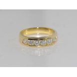 18ct yellow gold, 6 diamond ring set with 6 brilliant cut diamonds, TDW=1.00ct H/ SI1, weight: