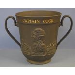 Royal Doulton Basalt Loving Cup Captain Cook Bicentenary 1770-1970, model no. 110,