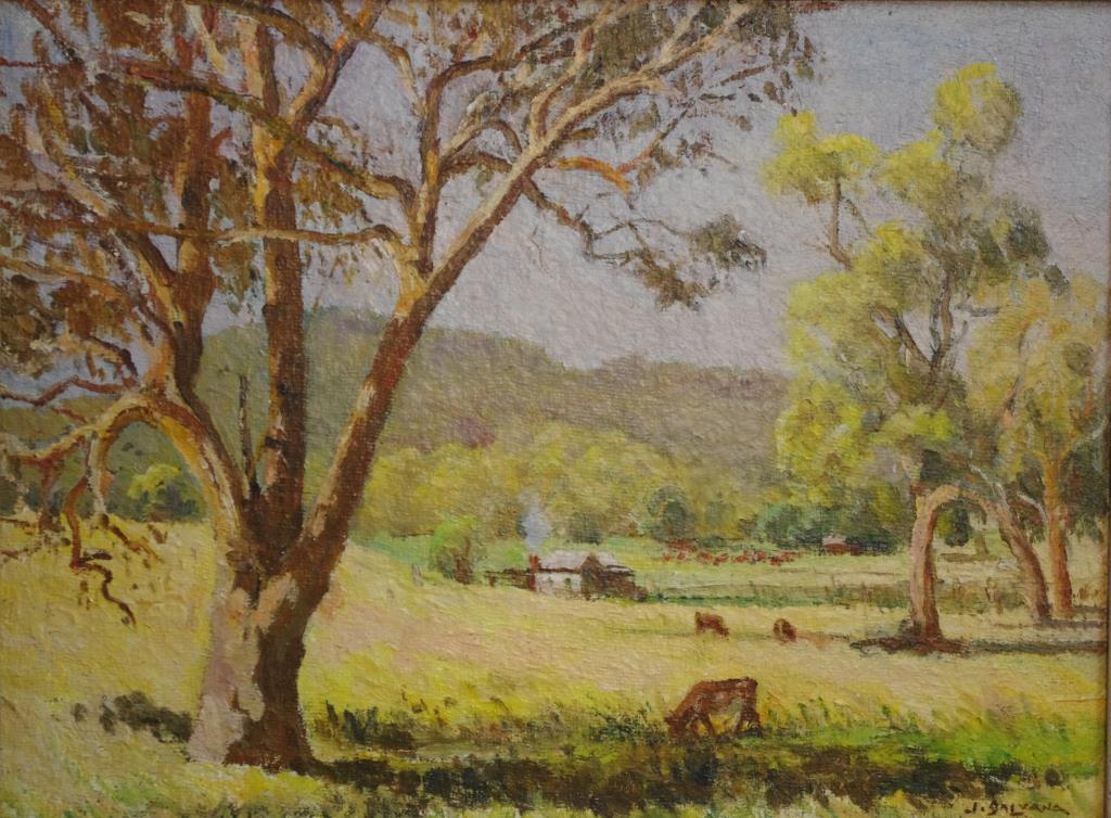 John Salvana (1873-1956) "Rural Landscape" oil on board, signed and dated lower right, 29 x 39 cm