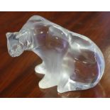 Lalique polar bear sculpture signed to base, 15cm tall approx
