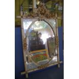 Antique faux bamboo wall mirror with BADA seal, H90cm, W61cm approx., small crack to mirror