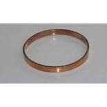 Large vintage 9ct gold, silver lined bangle size approx 7.5cm diameter