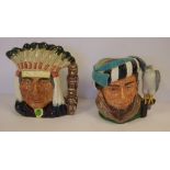Two Royal Doulton character jugs comprising of North American Indian D6611, 19cm high and The