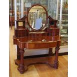 Victorian mahogany dressing table 121.5cm wide, 152cm high