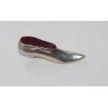 Silver shoe pin cushion