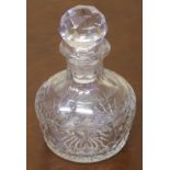 Cut crystal decanter 21cm high approx.