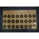One sheet of Antique Chinese coins 24 in total
