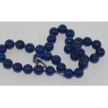 Lapis lazuli bead necklace with toggle clasp size: approx 46cm length