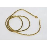 18ct yellow gold necklace weight: approx 26.5 grams, size: 50cm length (marked and tested as 18ct)