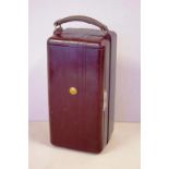 Vintage AWA Radiola personal portable radio with bakelite case, 22cm x 11cm x 11cm approx.